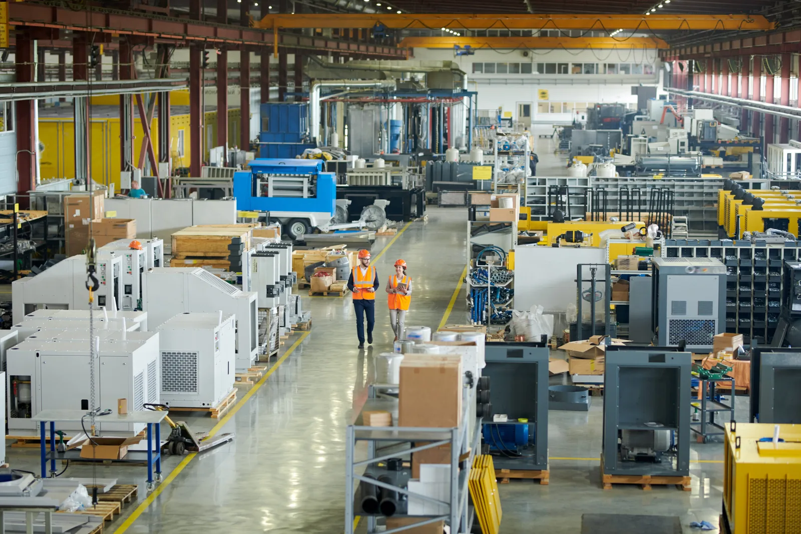 Industrial worksite team using technology systems